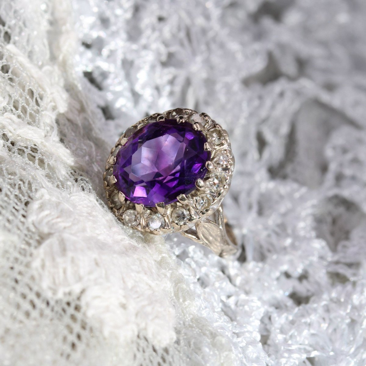 Amethyst Diamond Ring-photo-4