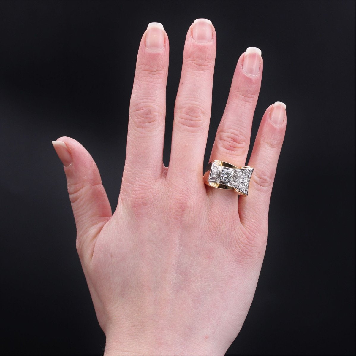 Asymmetric Diamond Tank Ring-photo-2