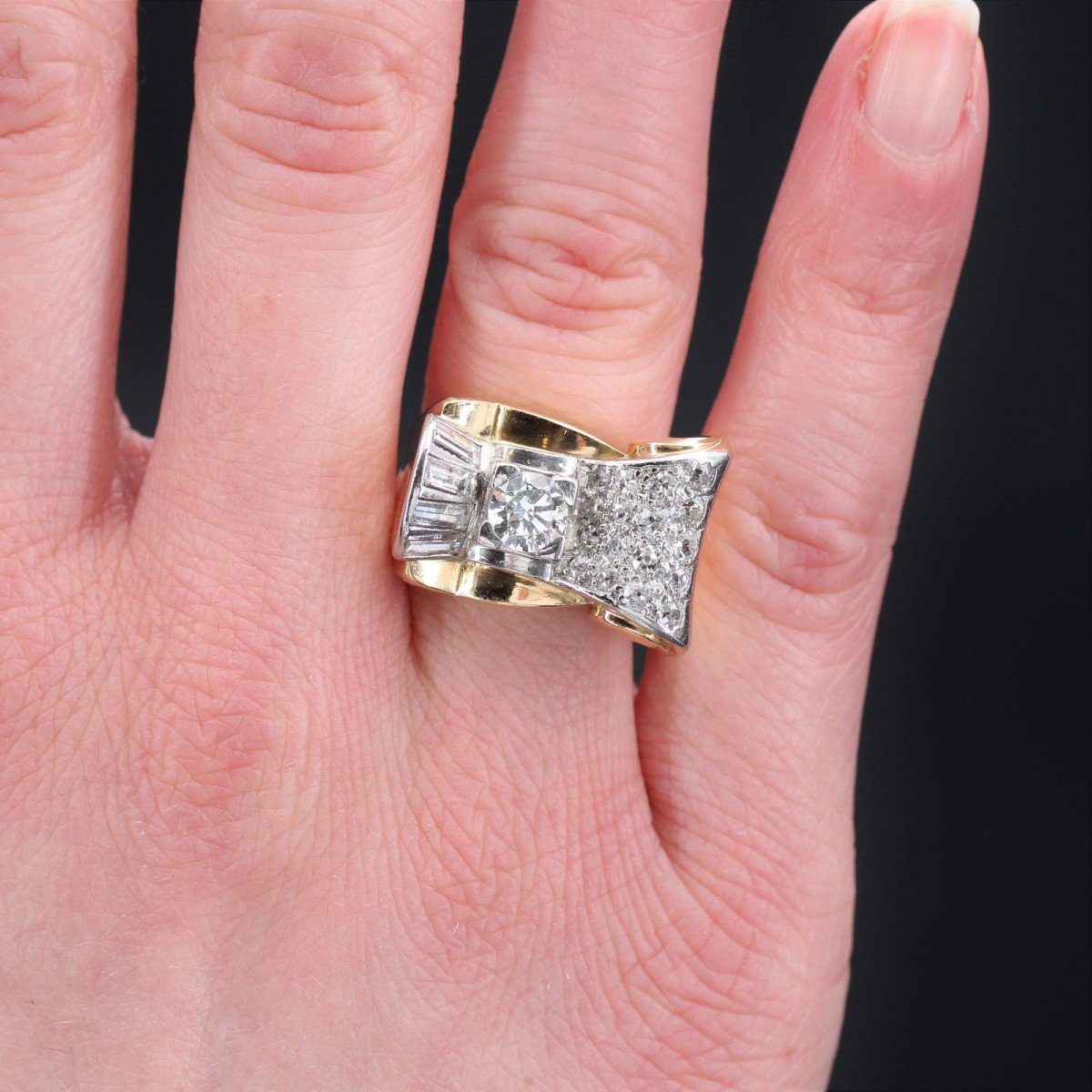 Asymmetric Diamond Tank Ring-photo-2