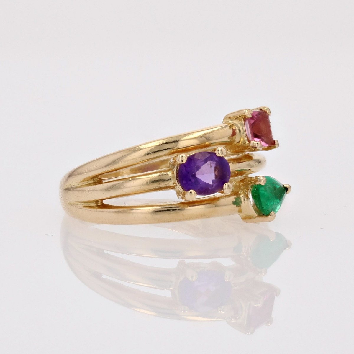 Emerald Tourmaline Amethyst Ring-photo-5