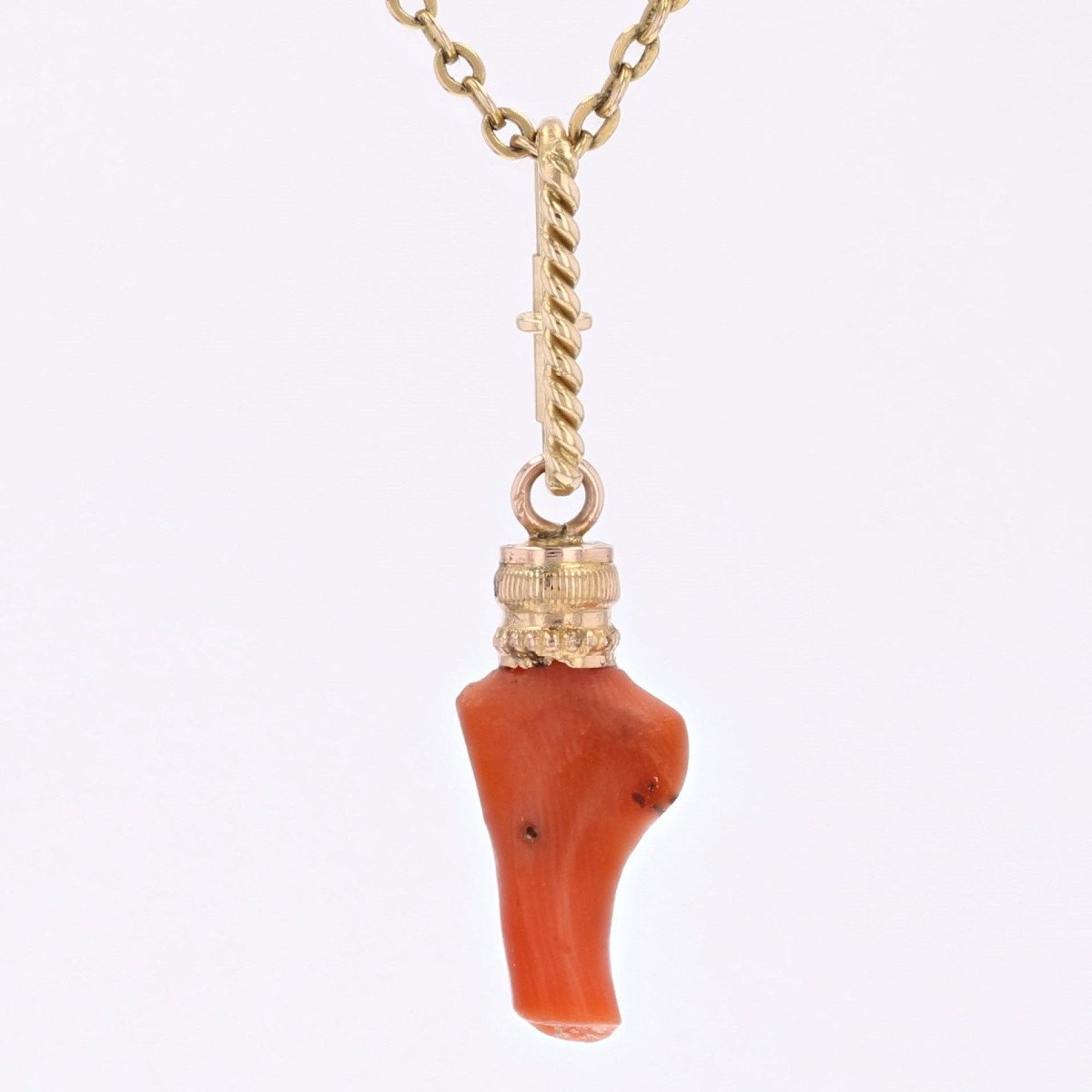 Pendentif Corail Or Jaune-photo-1