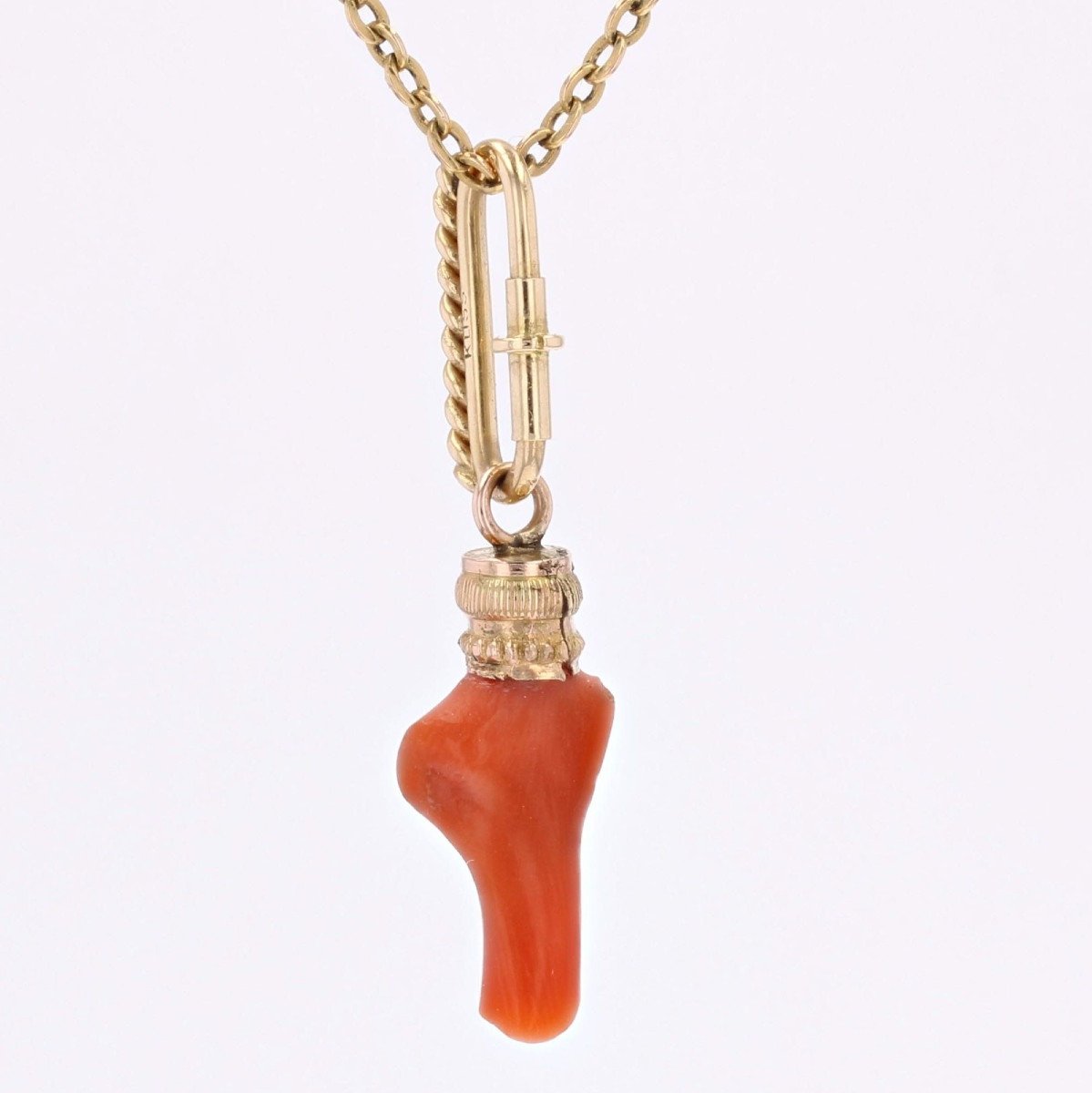 Pendentif Corail Or Jaune-photo-3