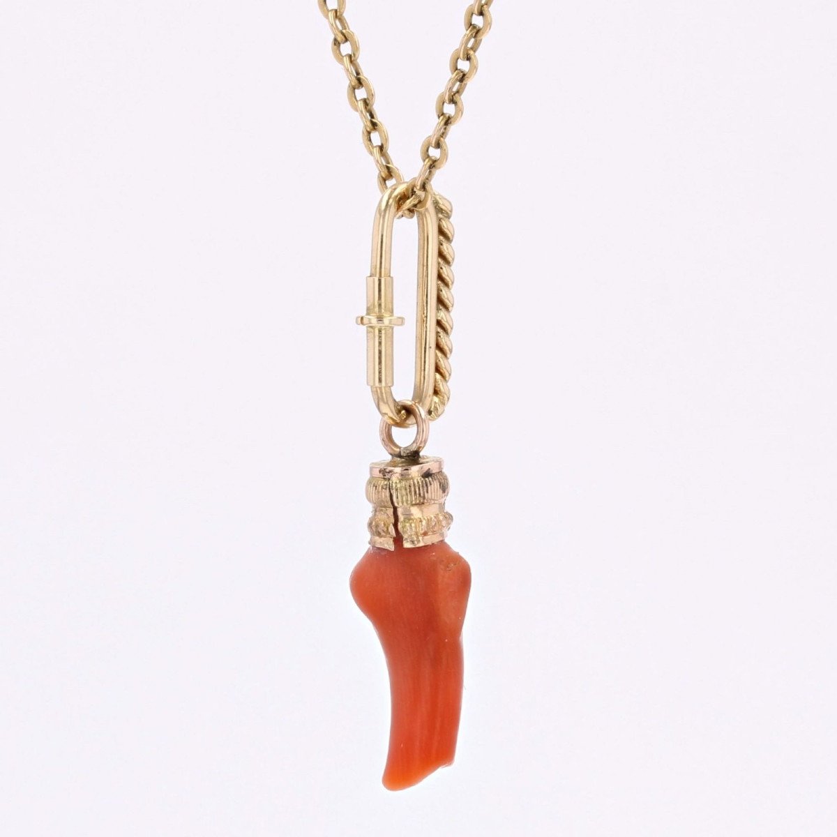 Pendentif Corail Or Jaune-photo-4