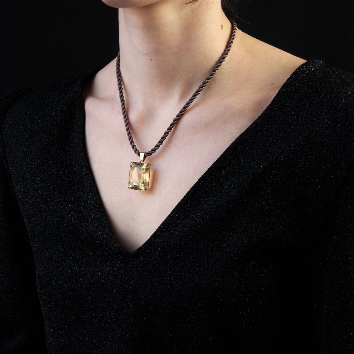 Vintage Citrine And Gold Pendant-photo-1