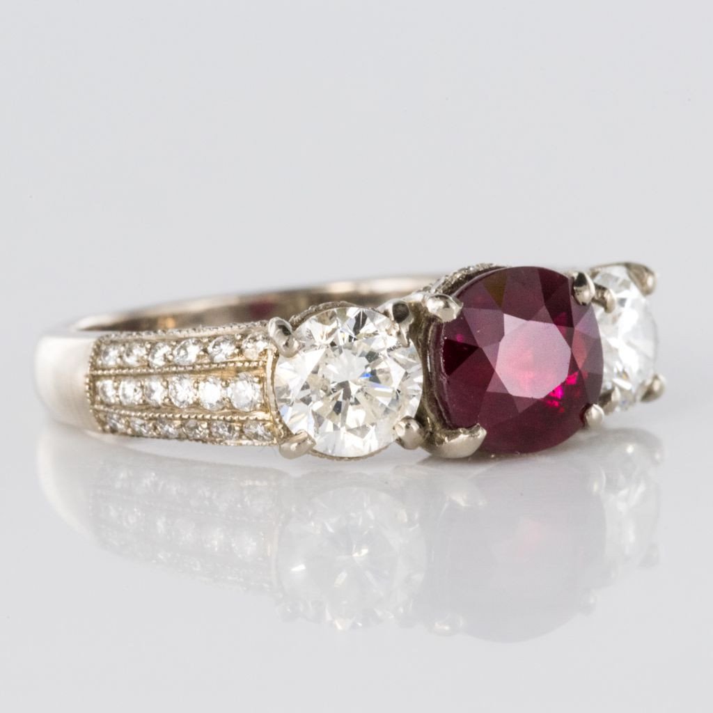Ruby, Diamond And Diamond Pave Ring-photo-4