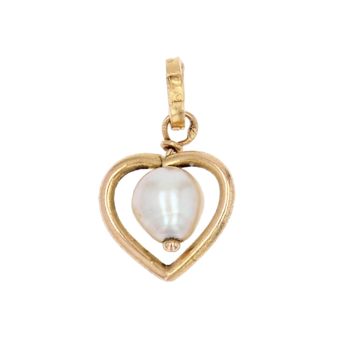 Yellow Gold Heart And Baroque Pearl Pendant