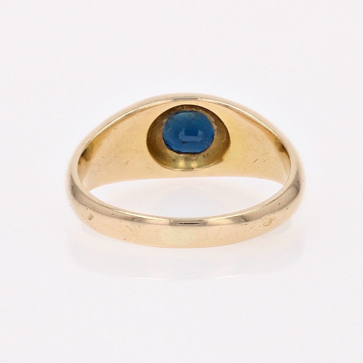 Sapphire Yellow Gold Bangle Ring-photo-3