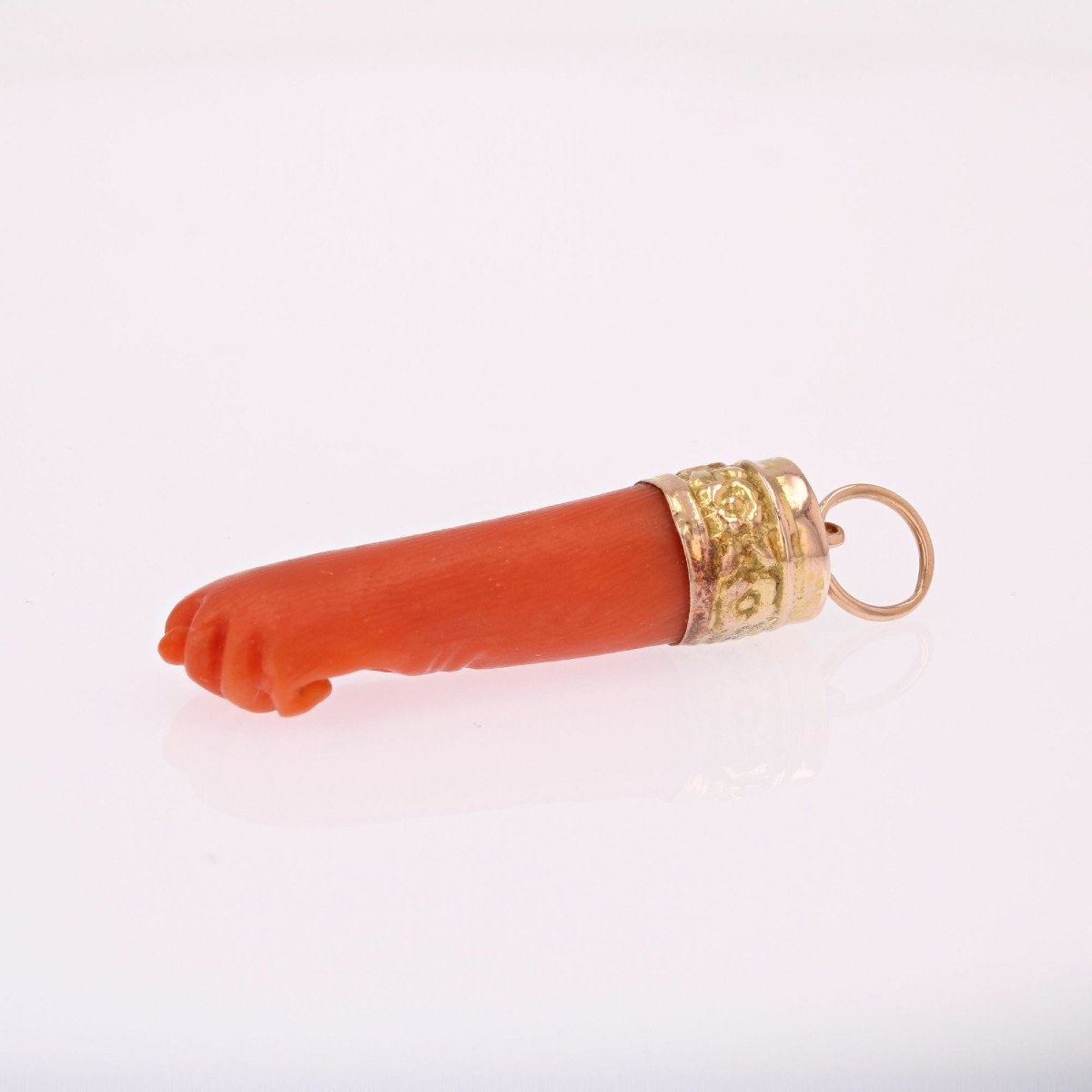 Pendentif Ancien Main En Corail-photo-4