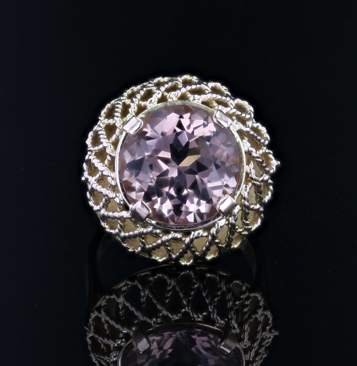 Vintage Morganite And Gold Ring-photo-2