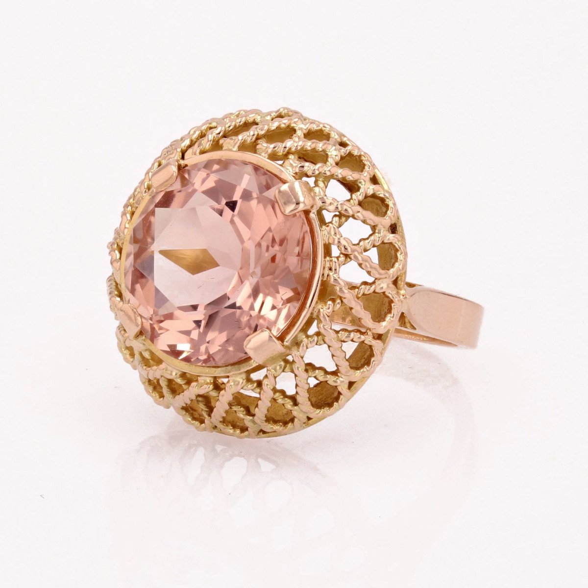 Vintage Morganite And Gold Ring-photo-5
