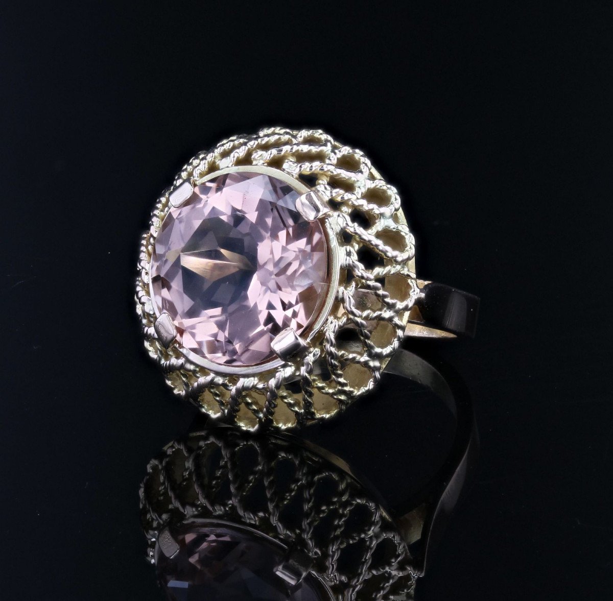 Bague Vintage Morganite Et Or-photo-1