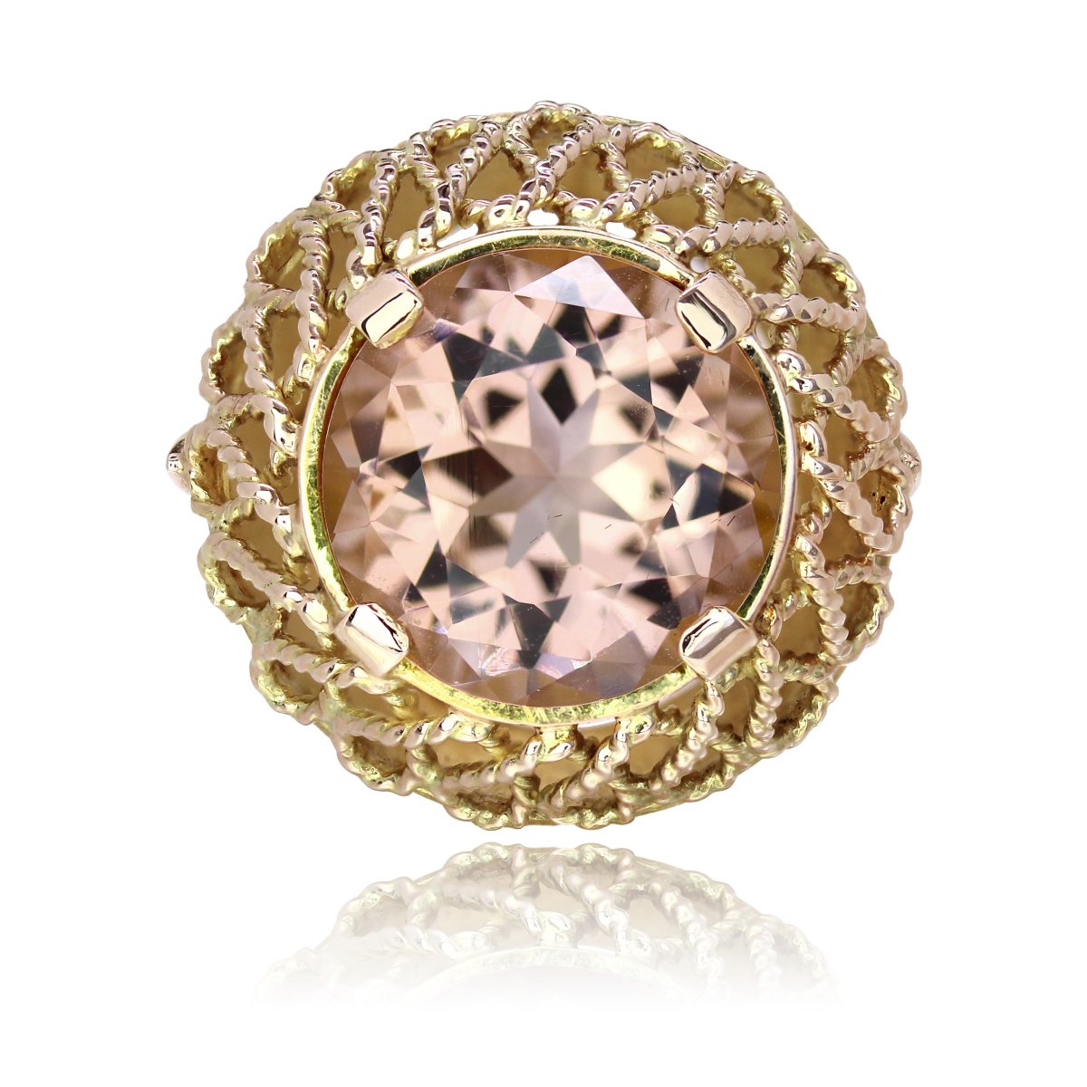 Bague Vintage Morganite Et Or