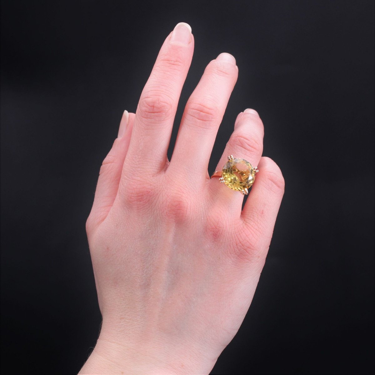 Vintage Citrine And Gold Ring-photo-4