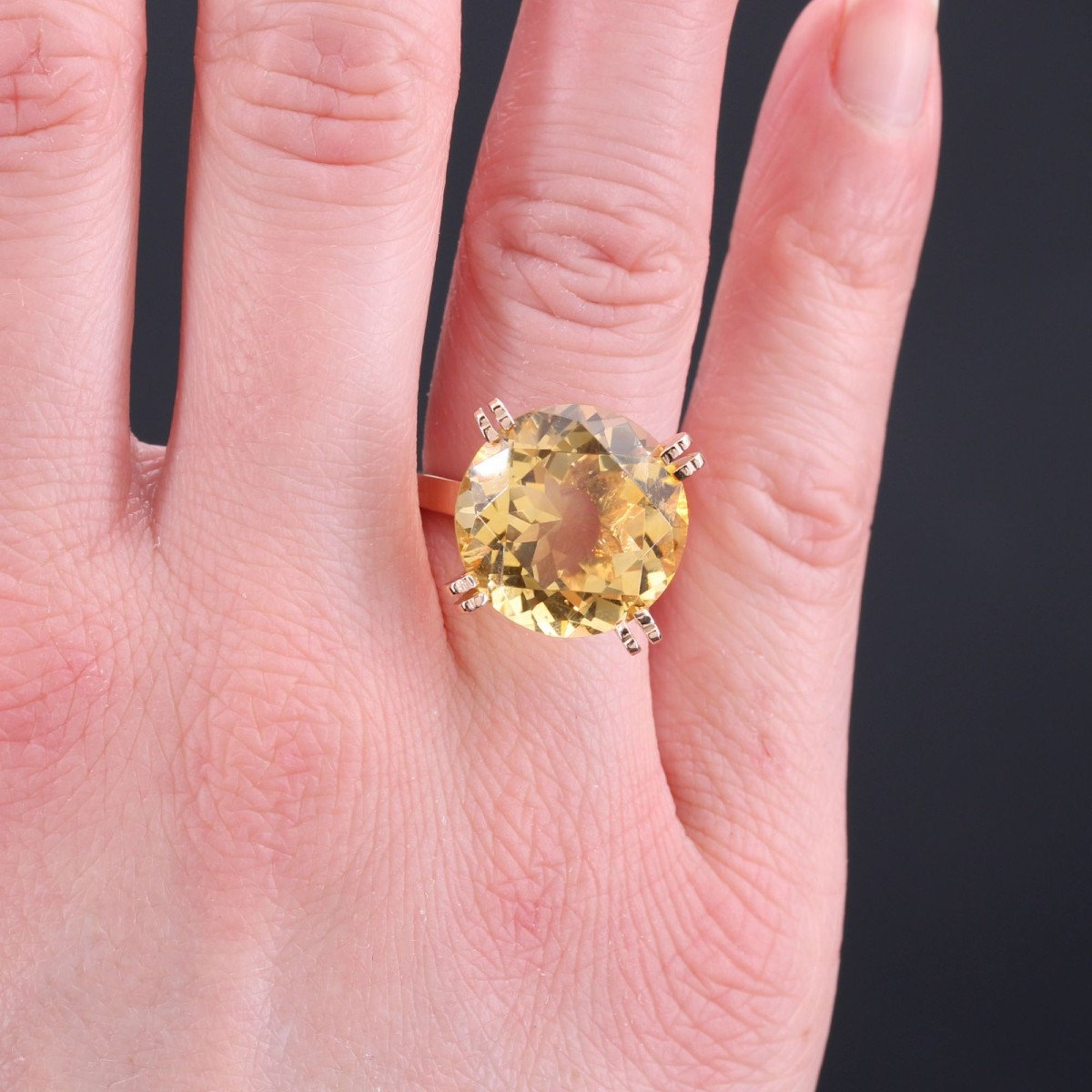 Vintage Citrine And Gold Ring-photo-2