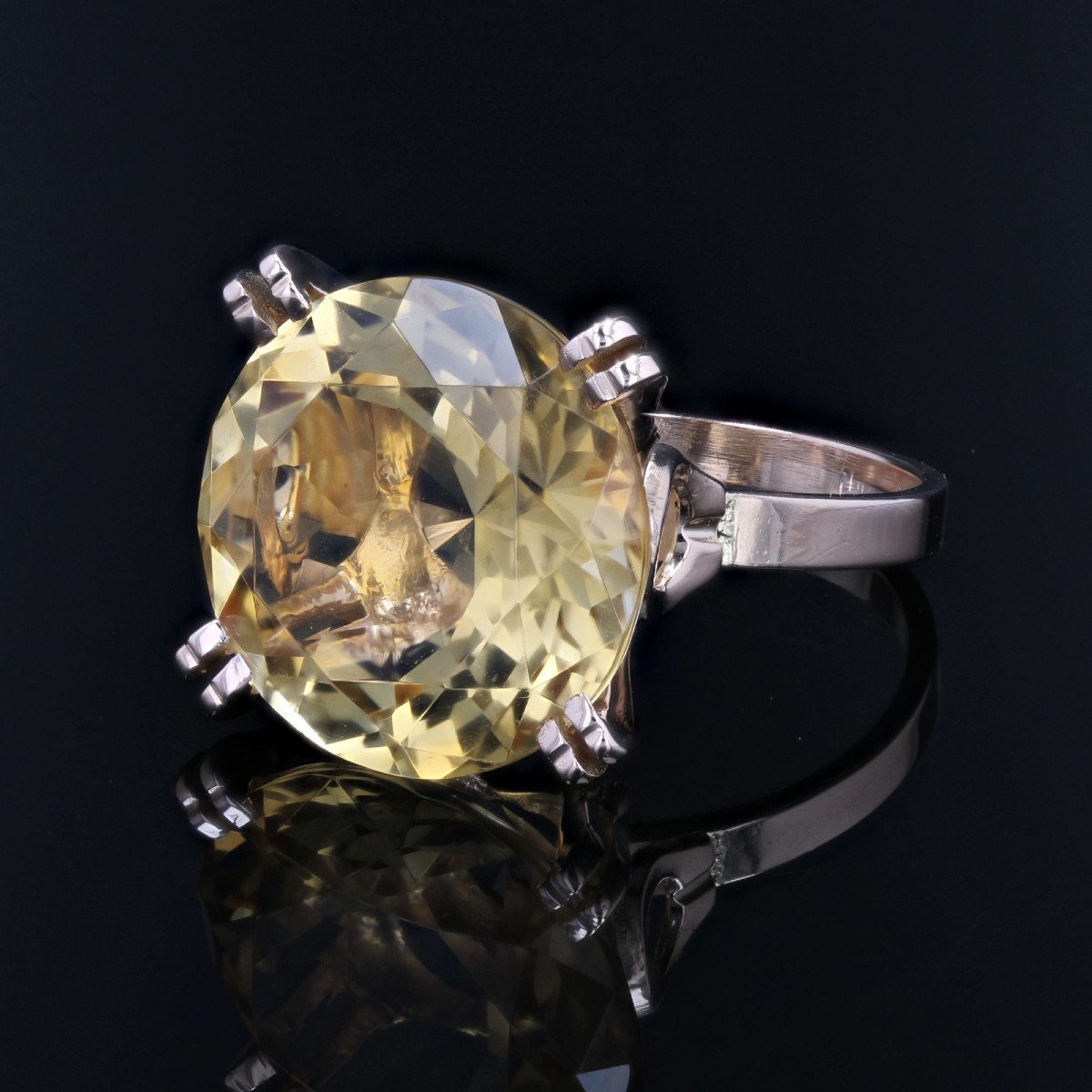 Vintage Citrine And Gold Ring-photo-3