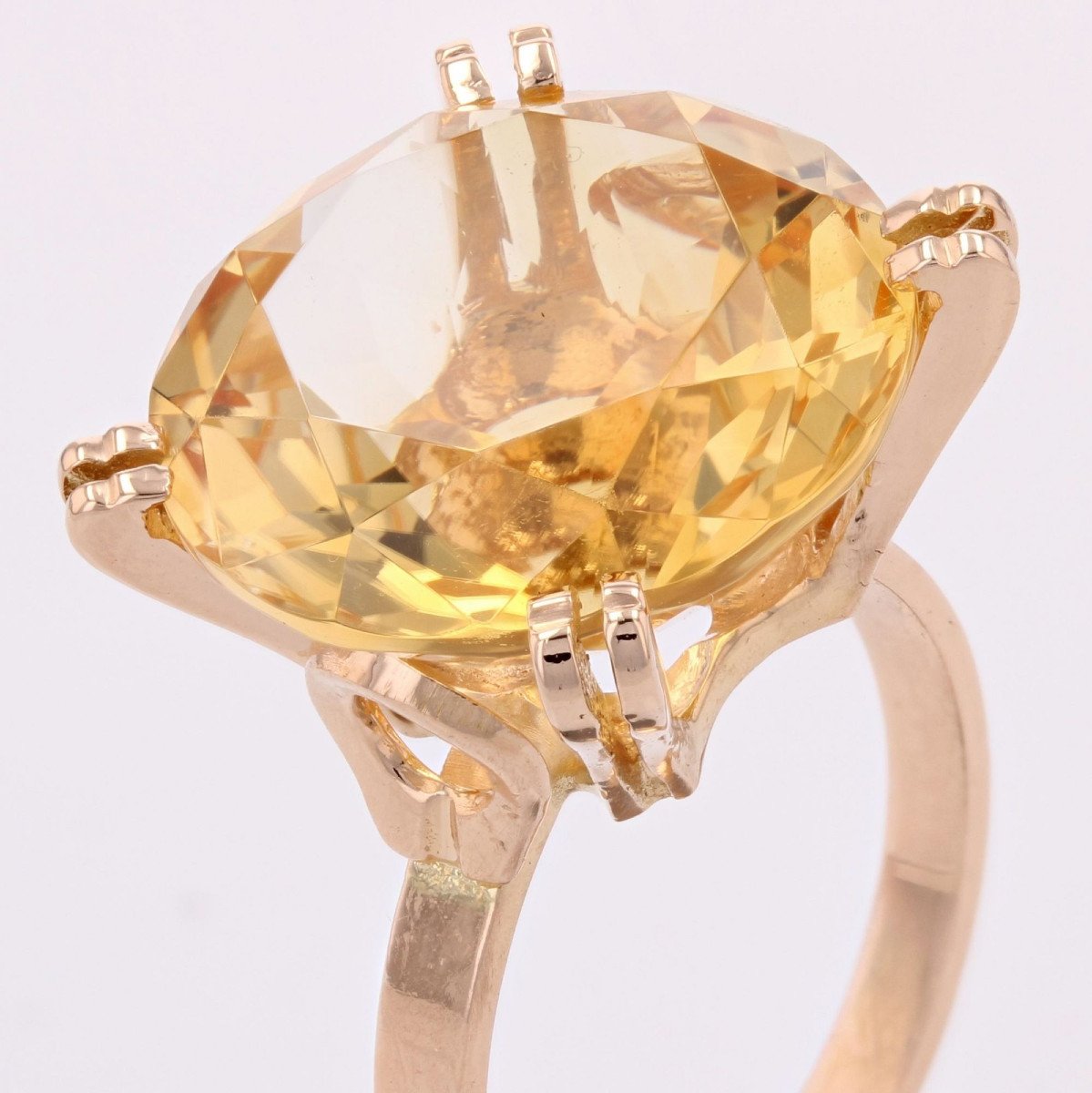 Vintage Citrine And Gold Ring-photo-5