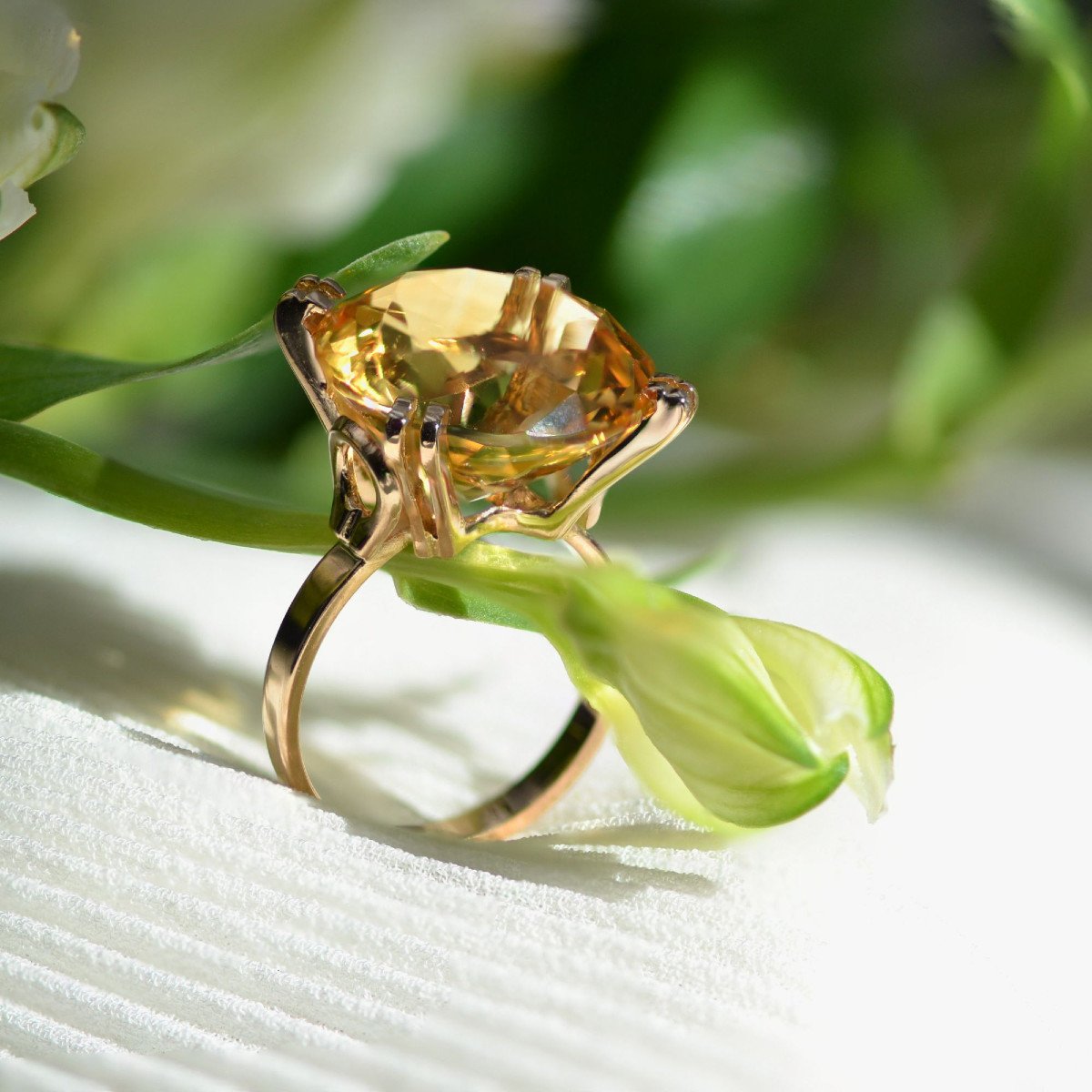 Vintage Citrine And Gold Ring-photo-6