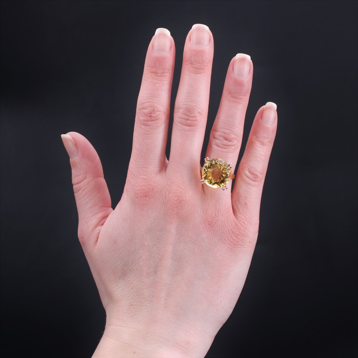 Bague Vintage Citrine Et Or-photo-1