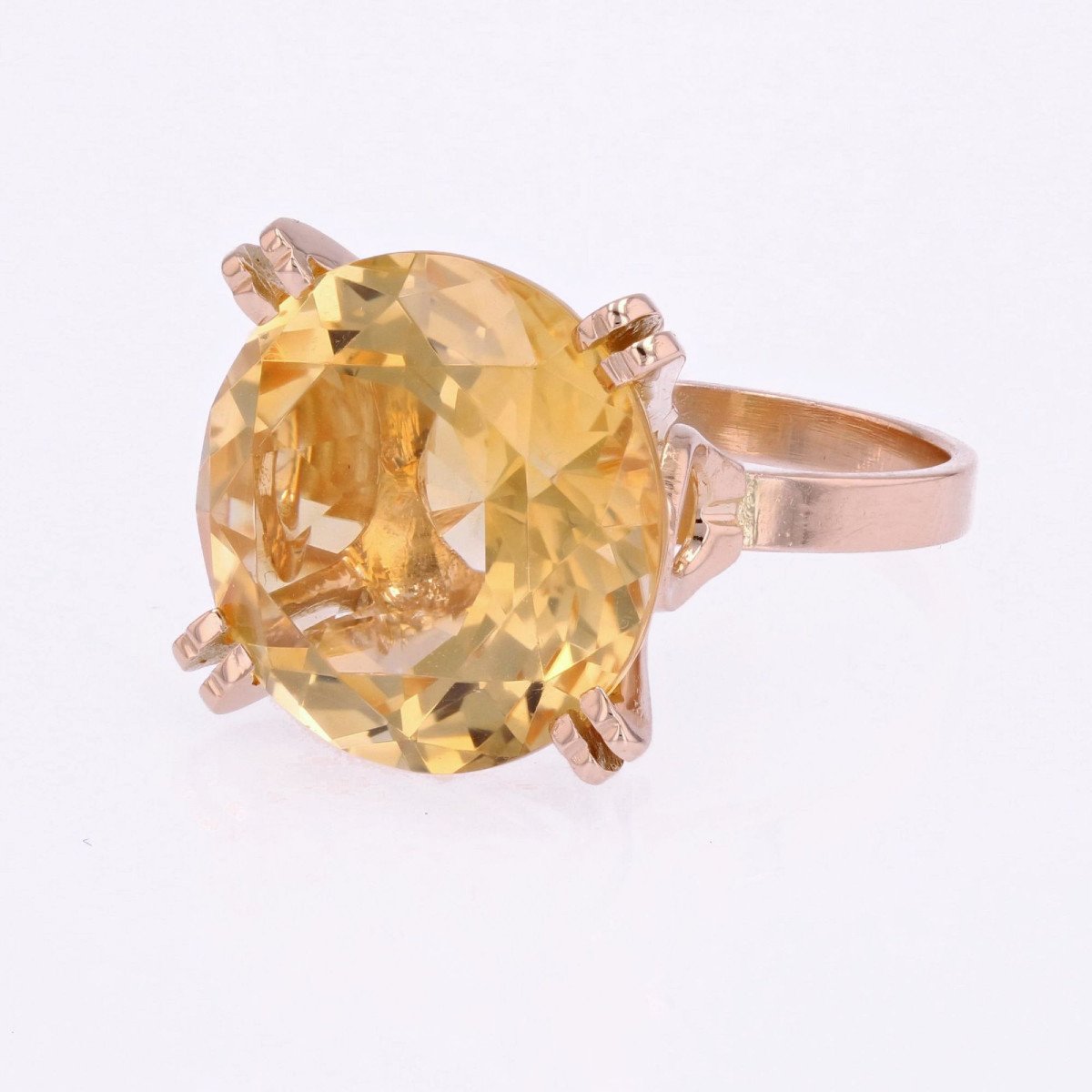 Bague Vintage Citrine Et Or-photo-2
