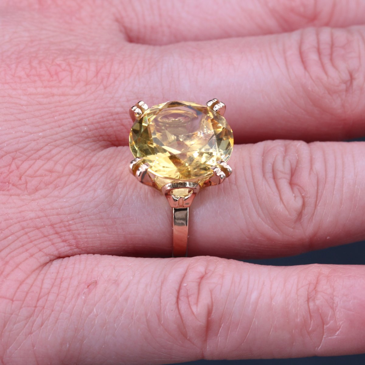 Bague Vintage Citrine Et Or-photo-3
