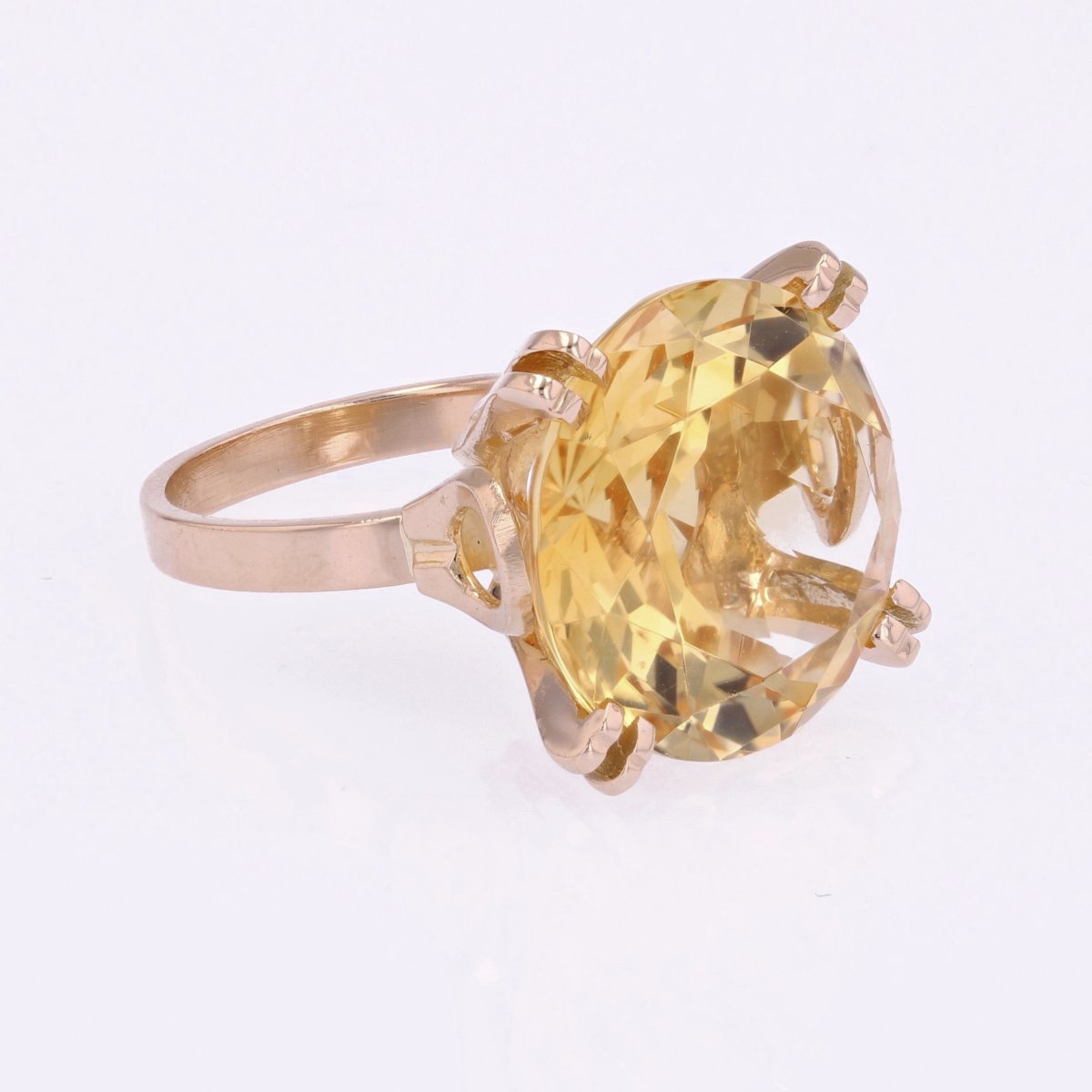 Bague Vintage Citrine Et Or-photo-7