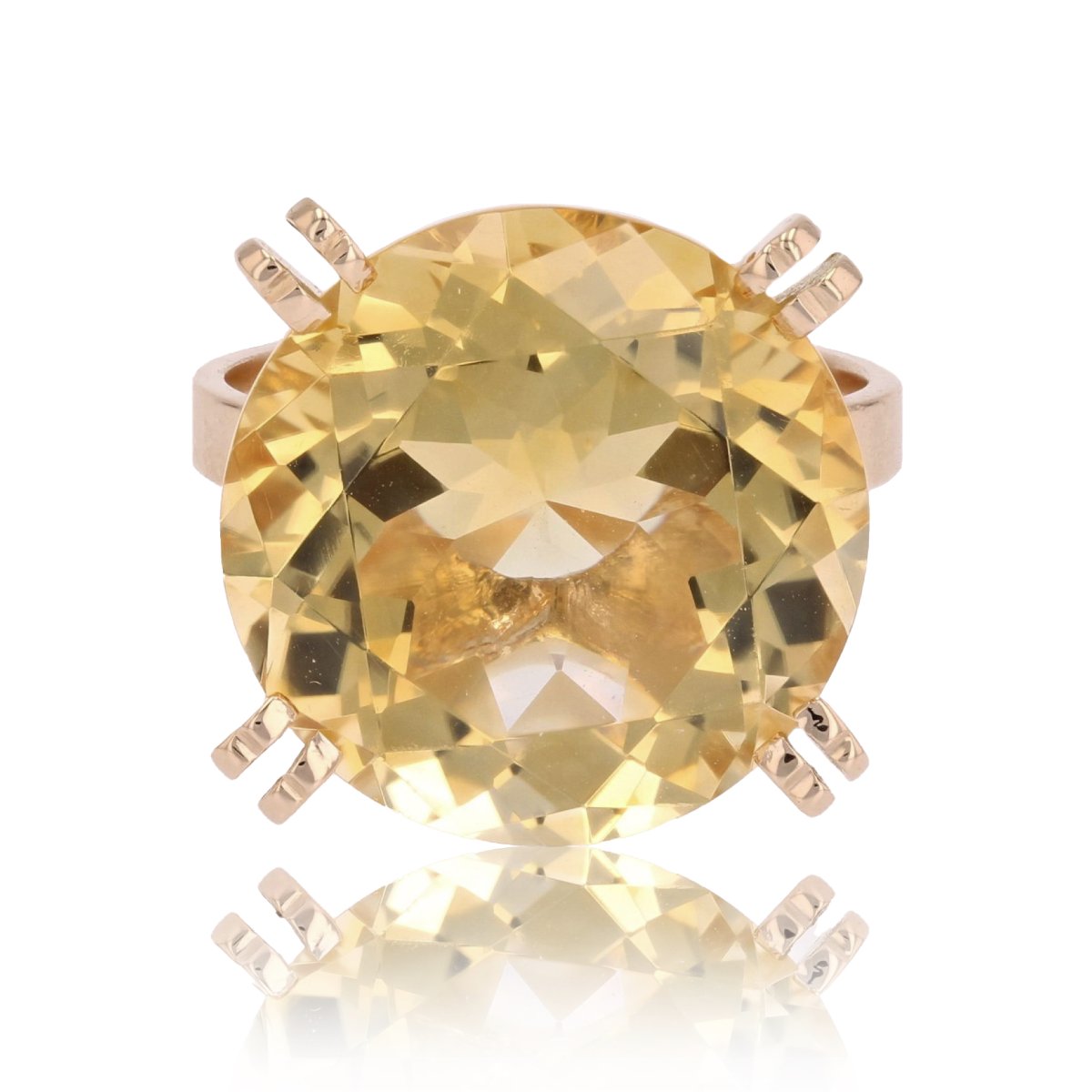 Bague Vintage Citrine Et Or