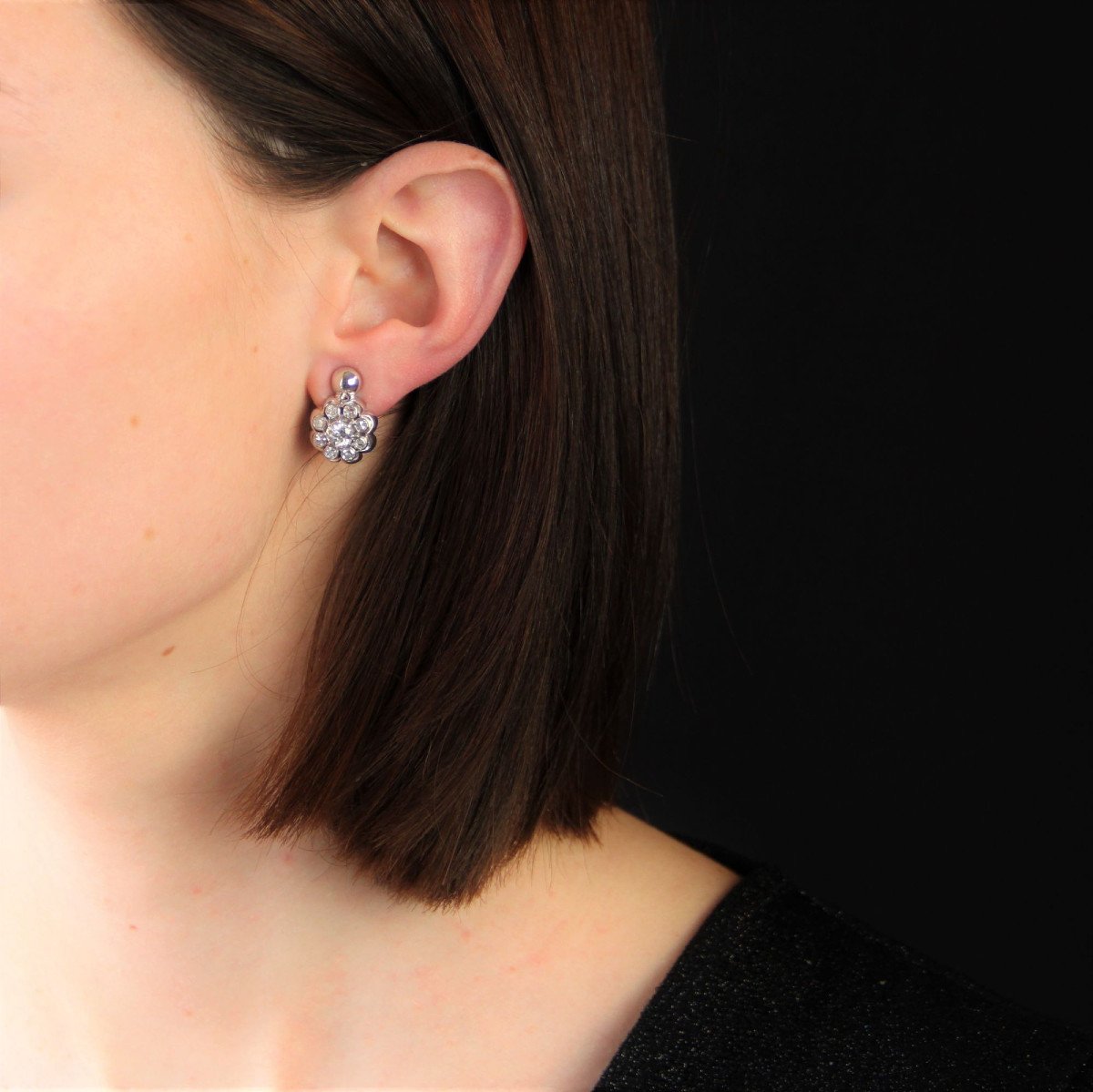 Daisy Diamond Clip-on Earrings-photo-2