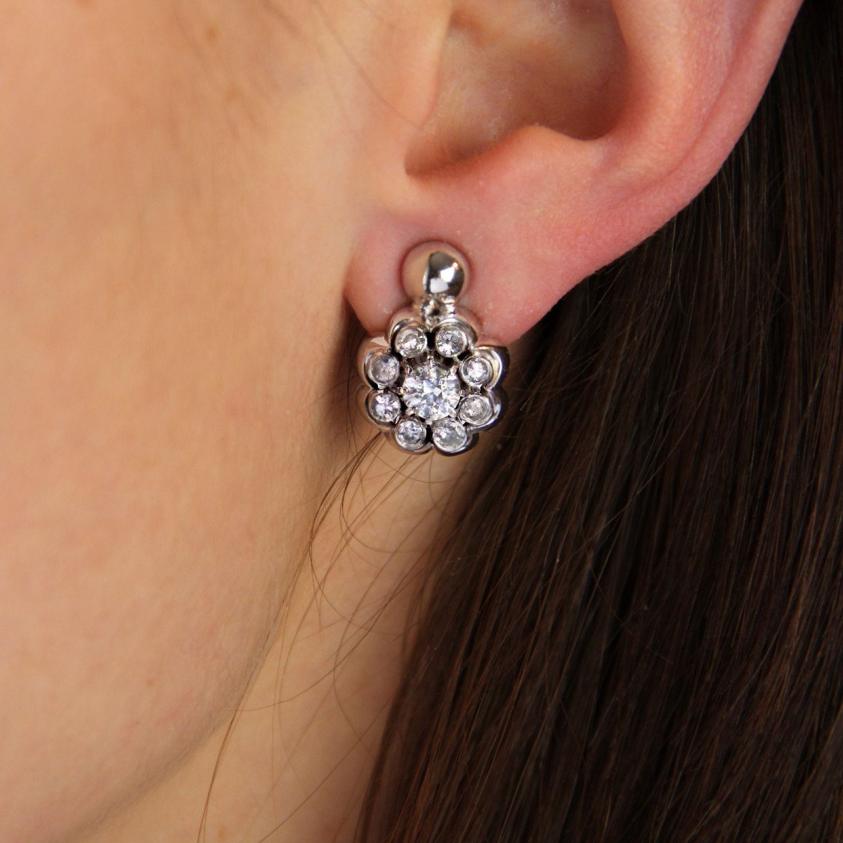 Daisy Diamond Clip-on Earrings-photo-3