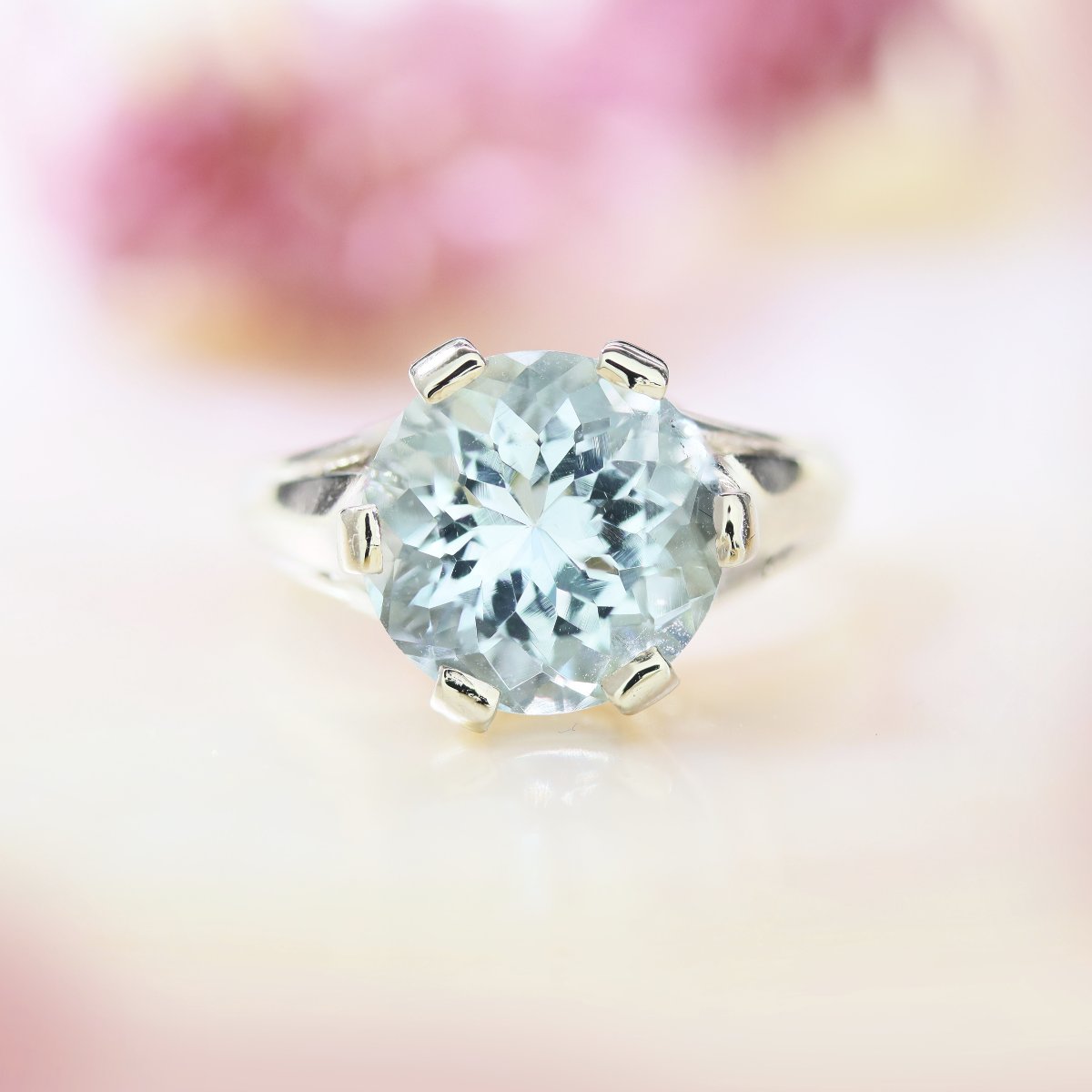 Bague Aiguemarine Ancienne En Solitaire-photo-2