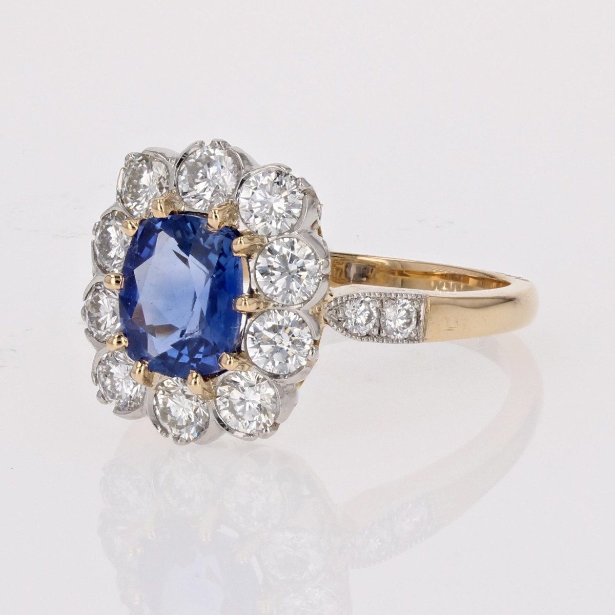 Bague Saphir Et Diamants De Fiançailles-photo-2