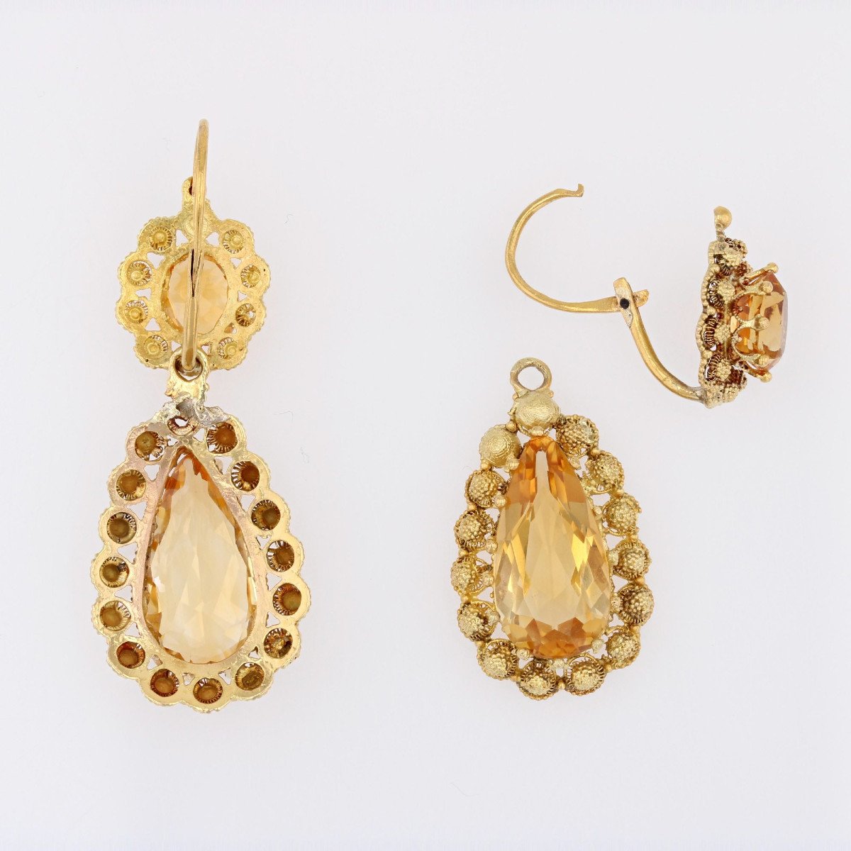 Antique Citrine And Gold Earrings-photo-1