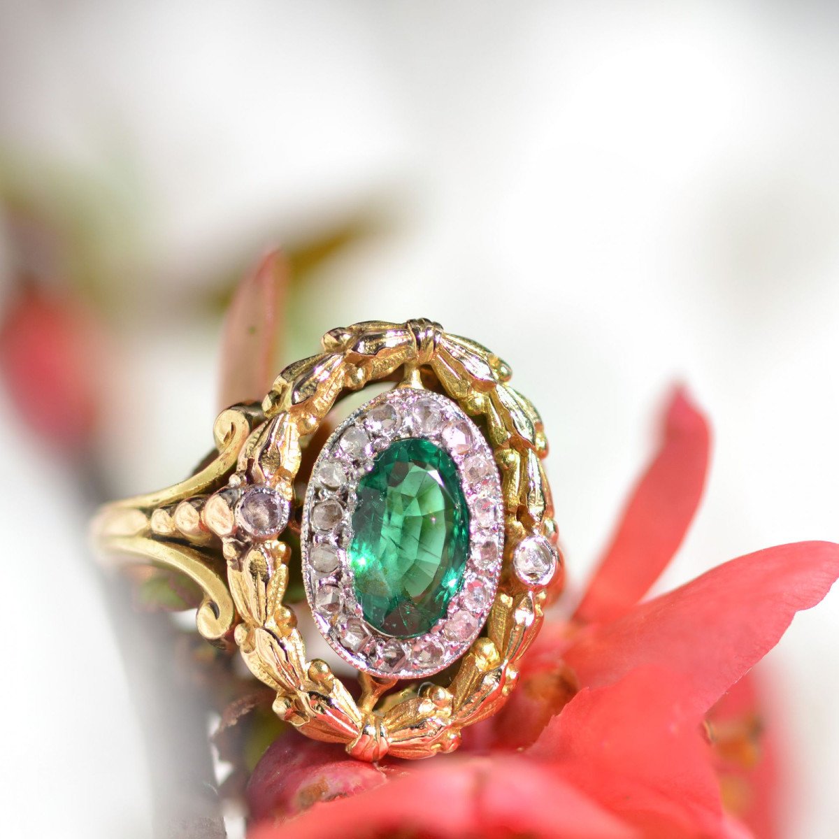 Old Emerald And Diamond Ring-photo-5