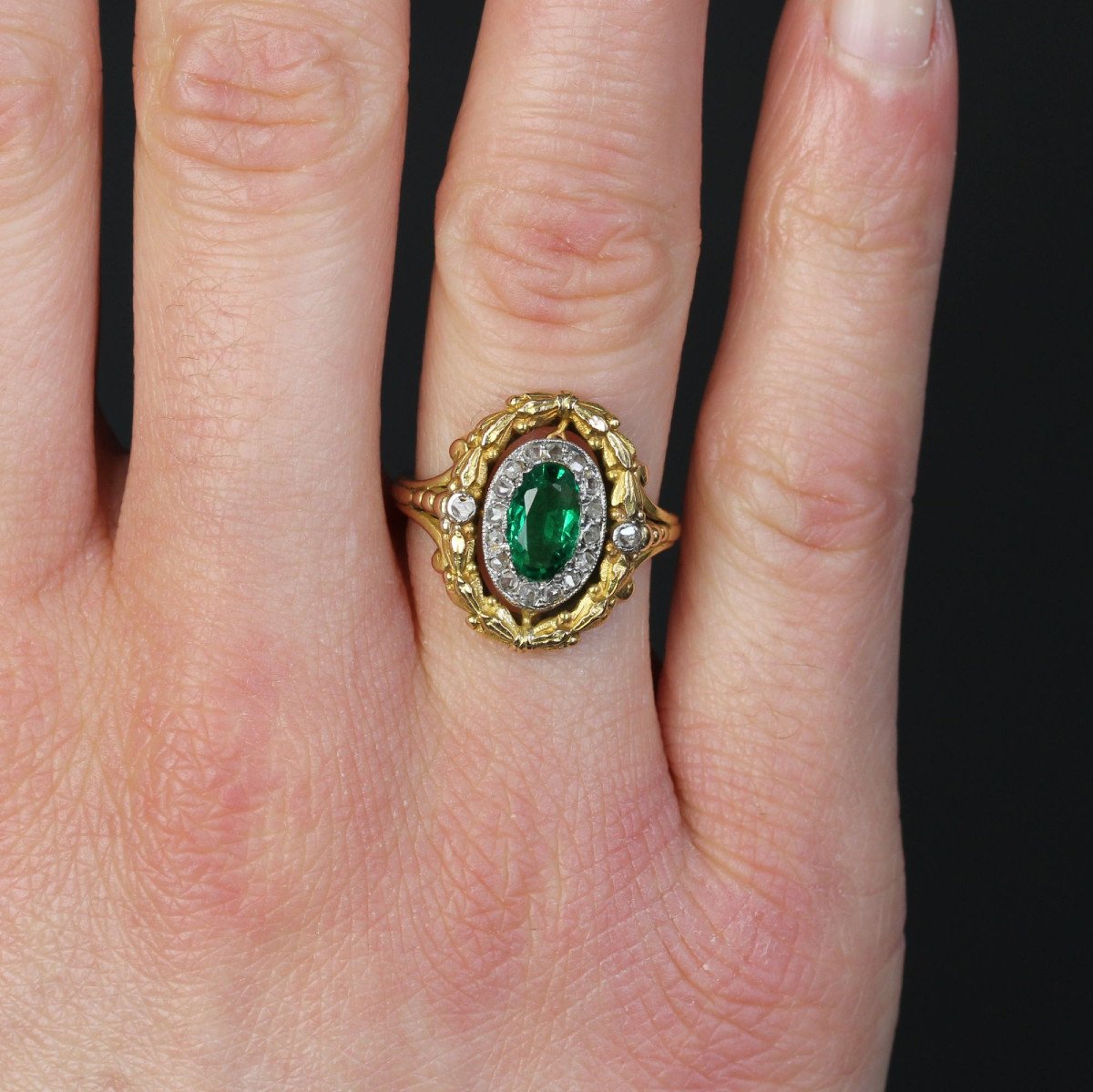 Old Emerald And Diamond Ring-photo-6