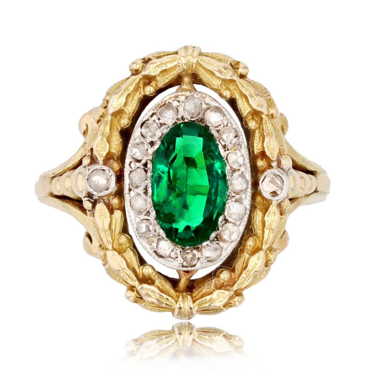 Old Emerald And Diamond Ring