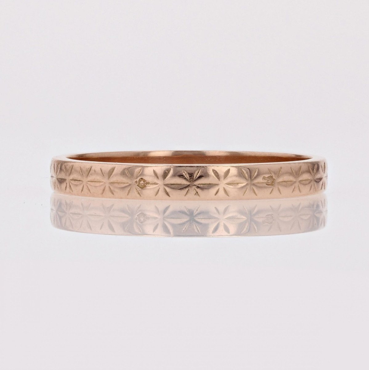 Alliance Or Rose Gravée-photo-4