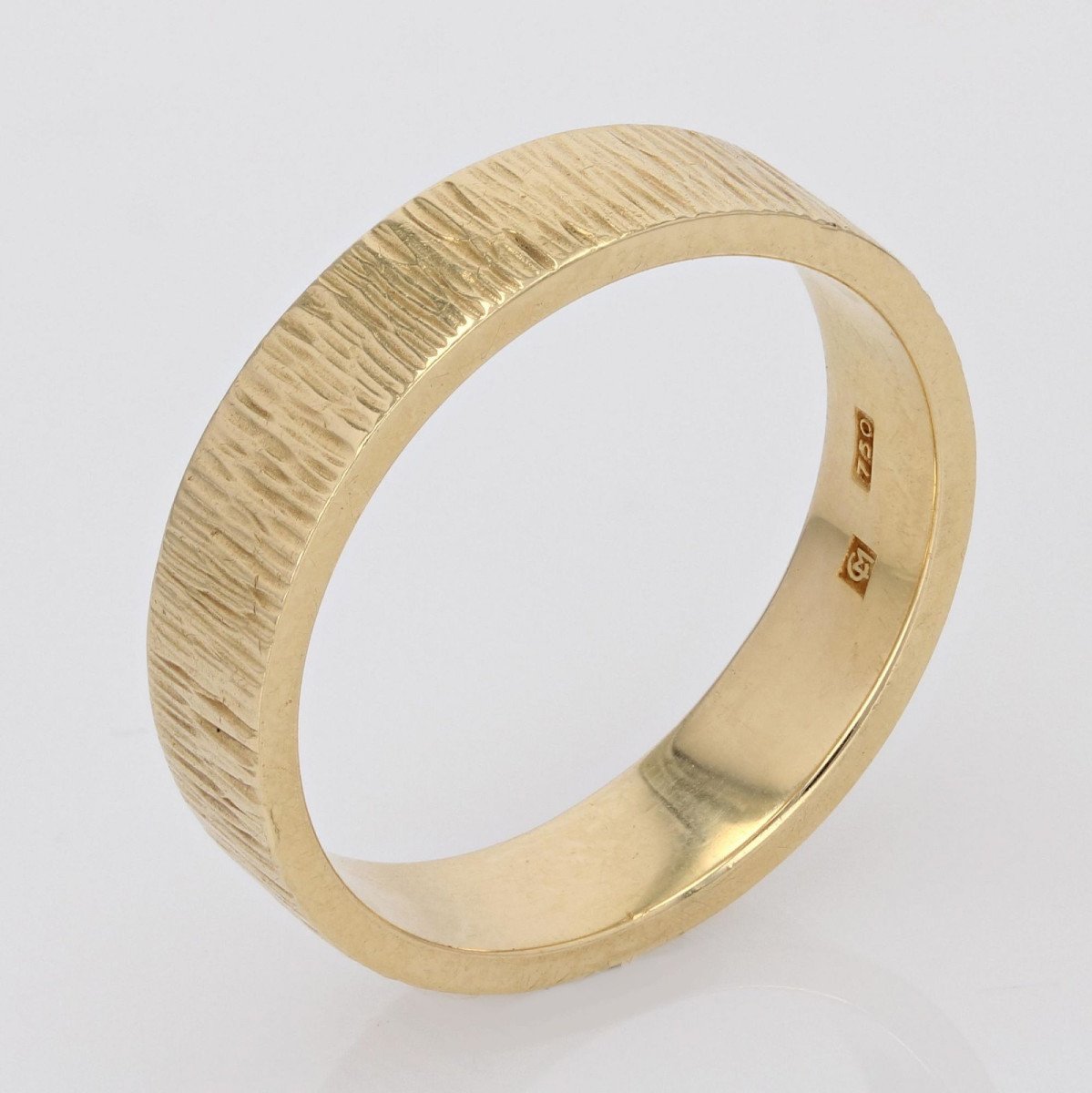 Brushed Yellow Gold Wedding Ring-photo-3