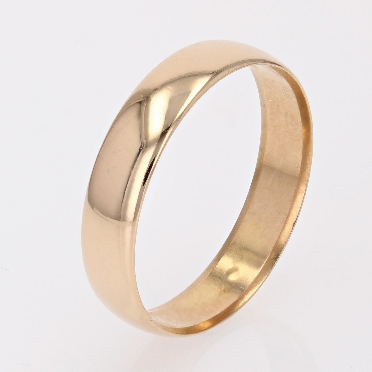 Domed Yellow Gold Wedding Ring-photo-3
