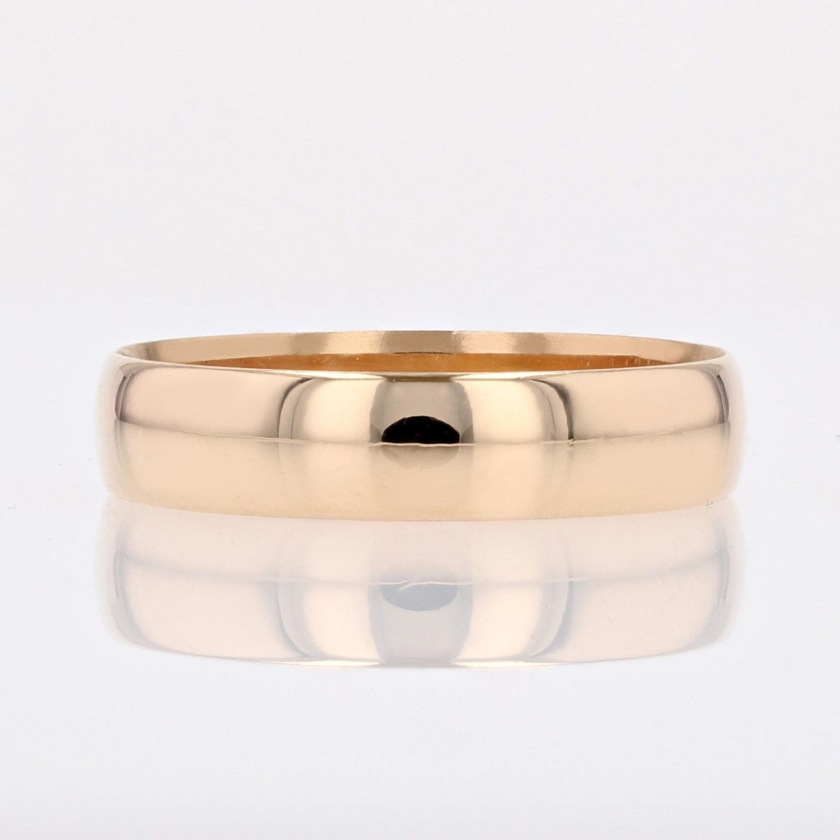 Domed Yellow Gold Wedding Ring-photo-4