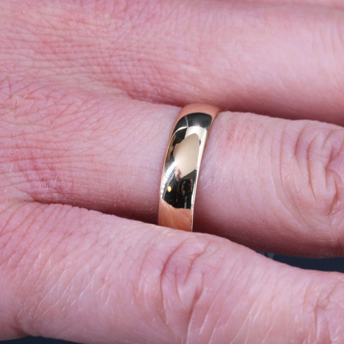 Domed Yellow Gold Wedding Ring-photo-1