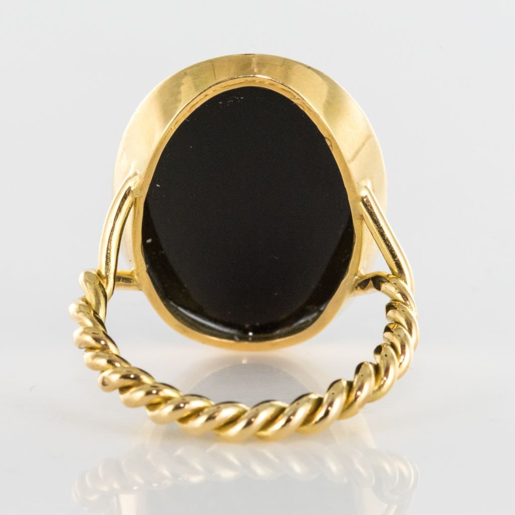 Old Empire Cameo Ring On Onyx And Diamonds-photo-4