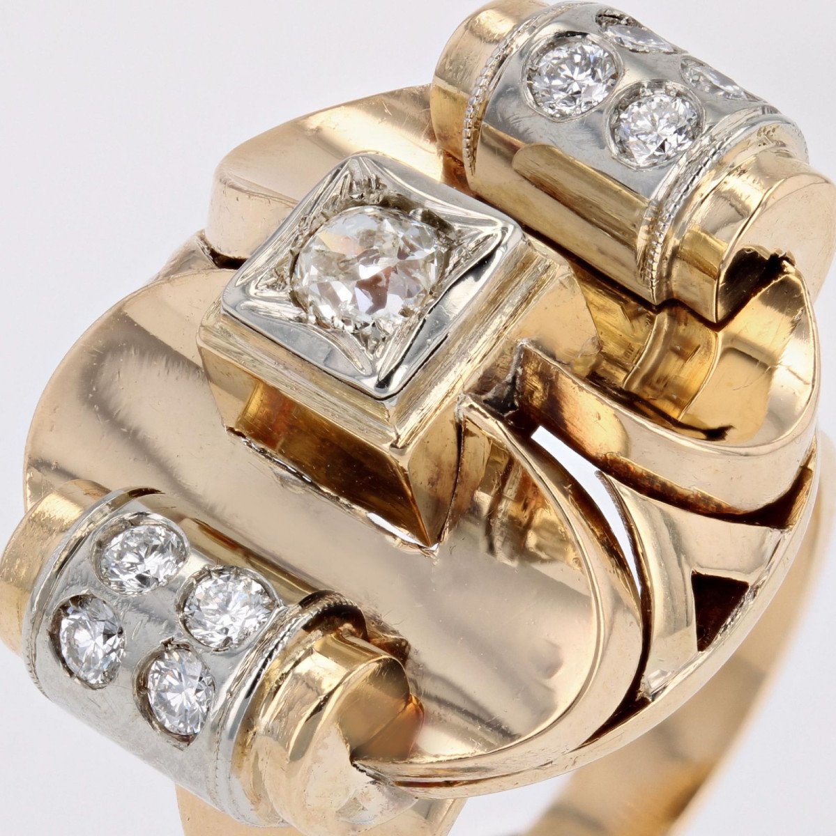 Bague Diamants Ancienne Années 40-photo-6
