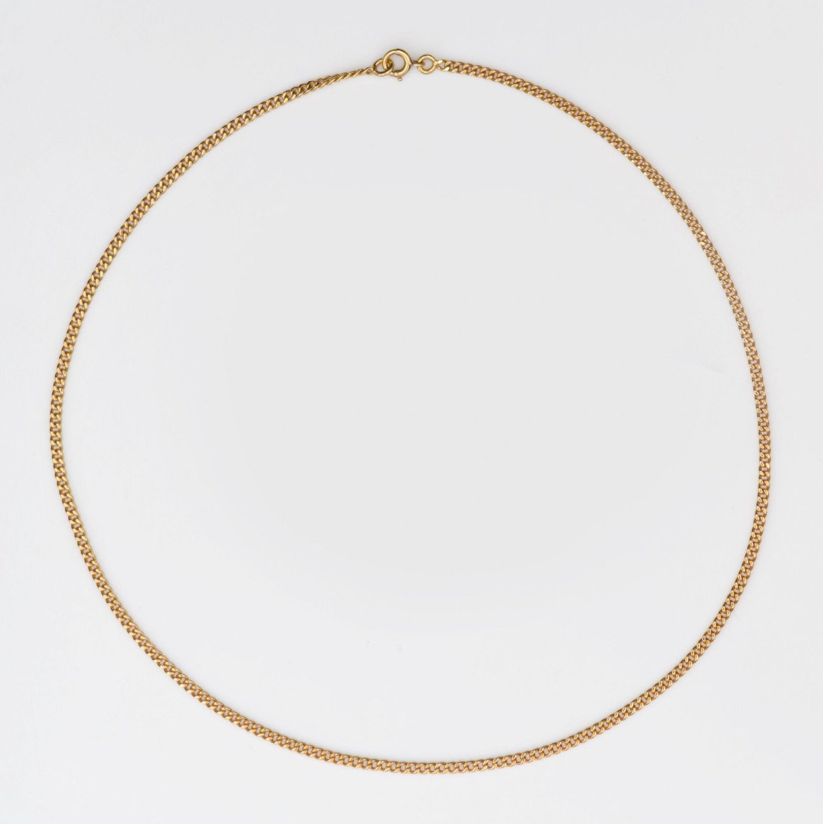 Chain In Yellow Gold Curb Link Limée-photo-3