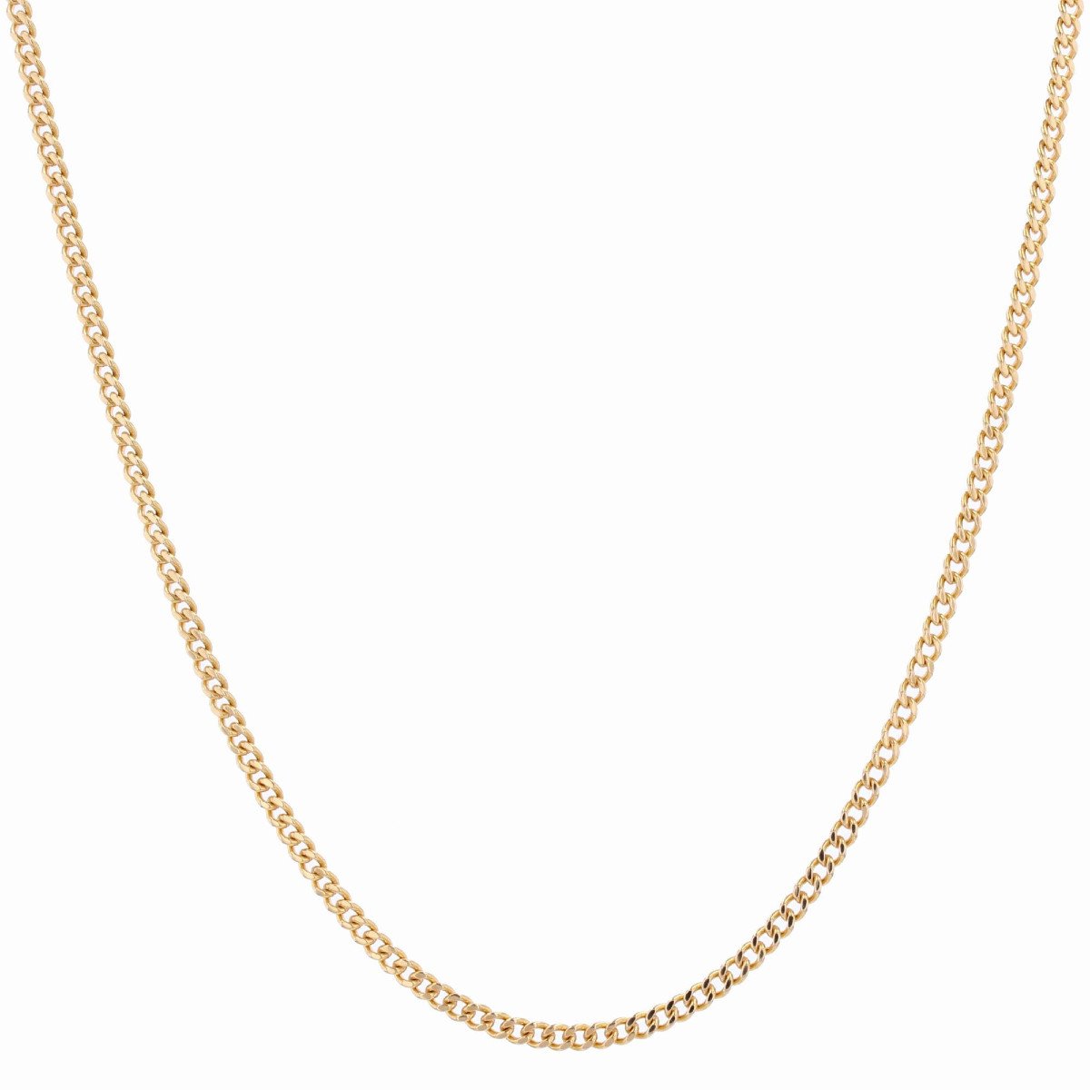 Chain In Yellow Gold Curb Link Limée