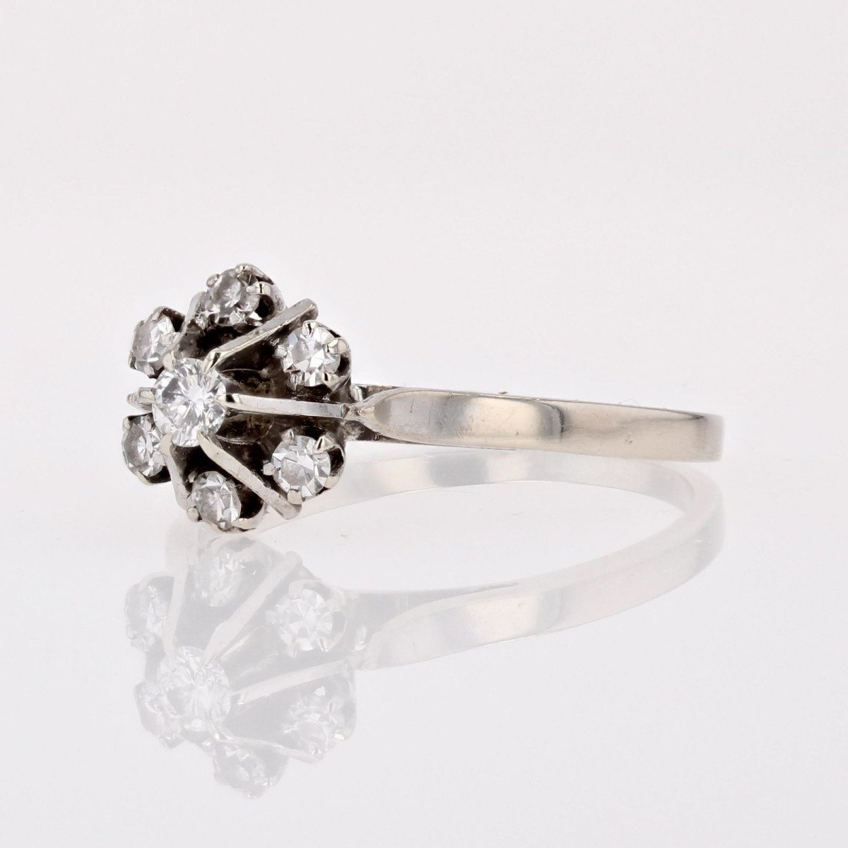 Bague Or Blanc Diamants Vintage-photo-3