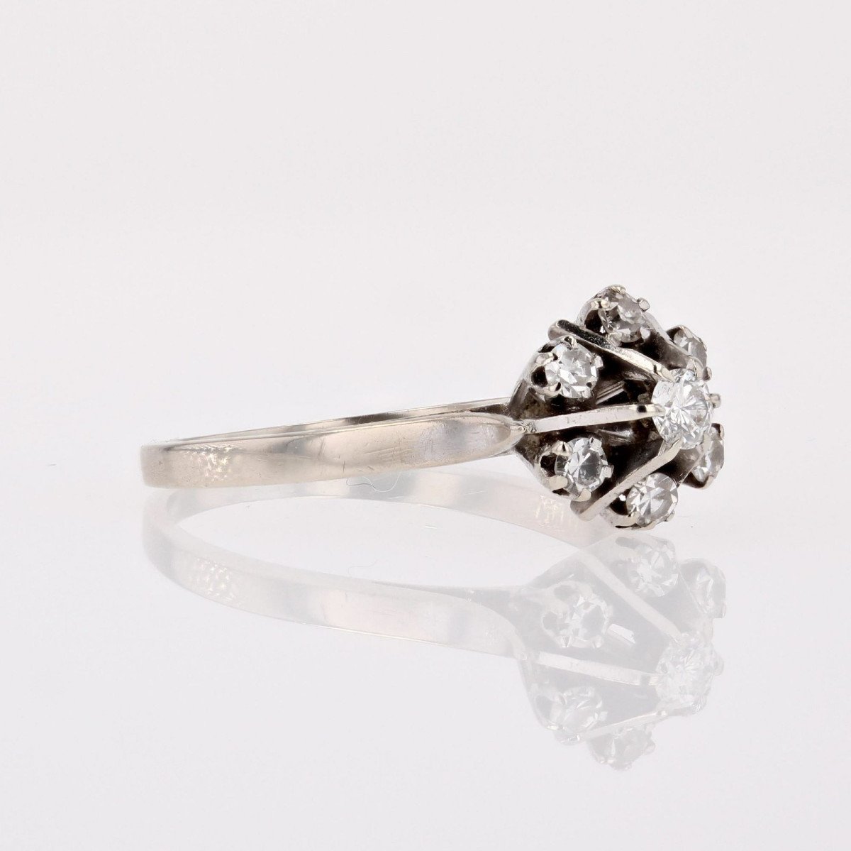 Bague Or Blanc Diamants Vintage-photo-4