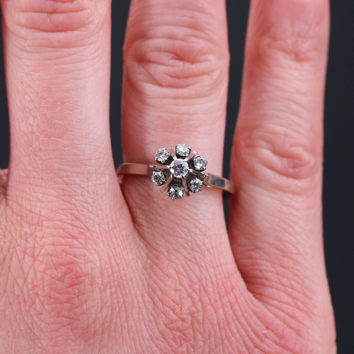 Bague Or Blanc Diamants Vintage-photo-1