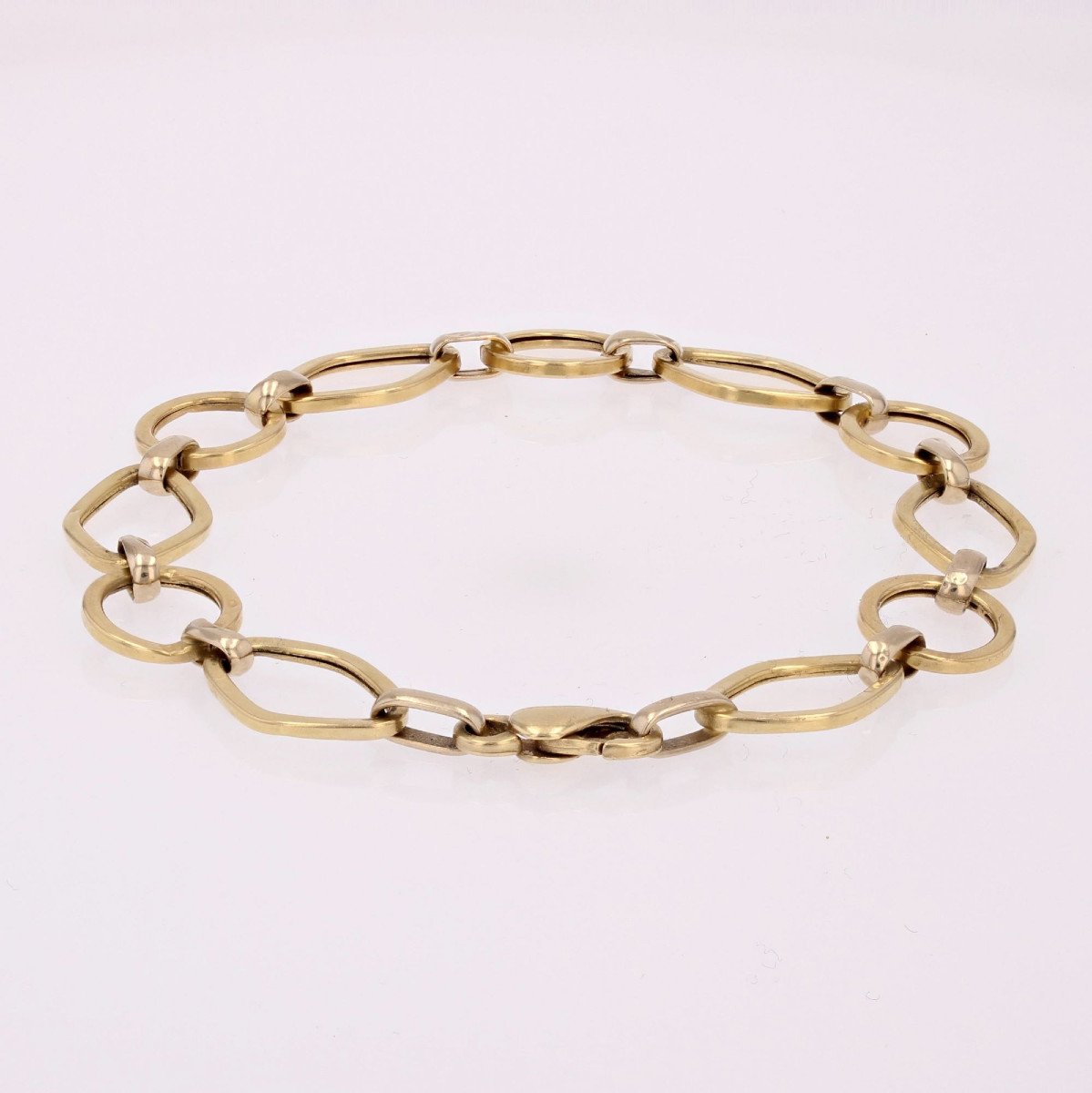 Bracelet Or Jaune Maillons Alternés-photo-2