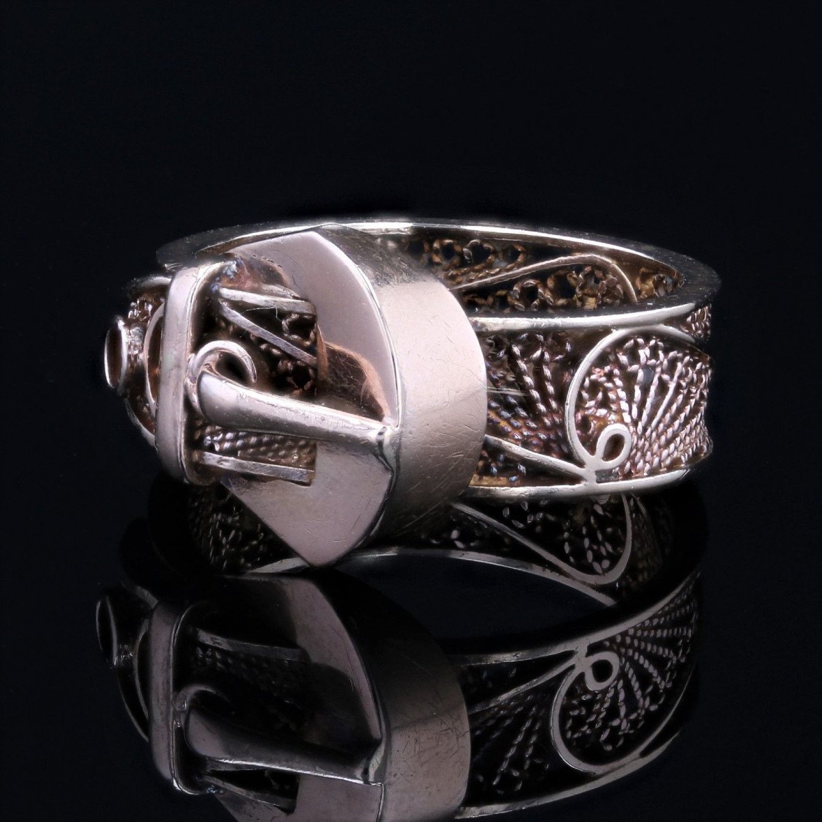 Old Gold Ring Filigree Belt-photo-2
