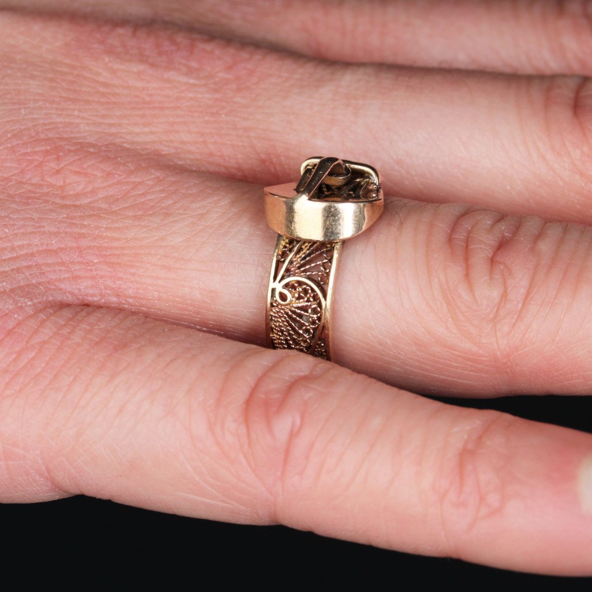 Old Gold Ring Filigree Belt-photo-7
