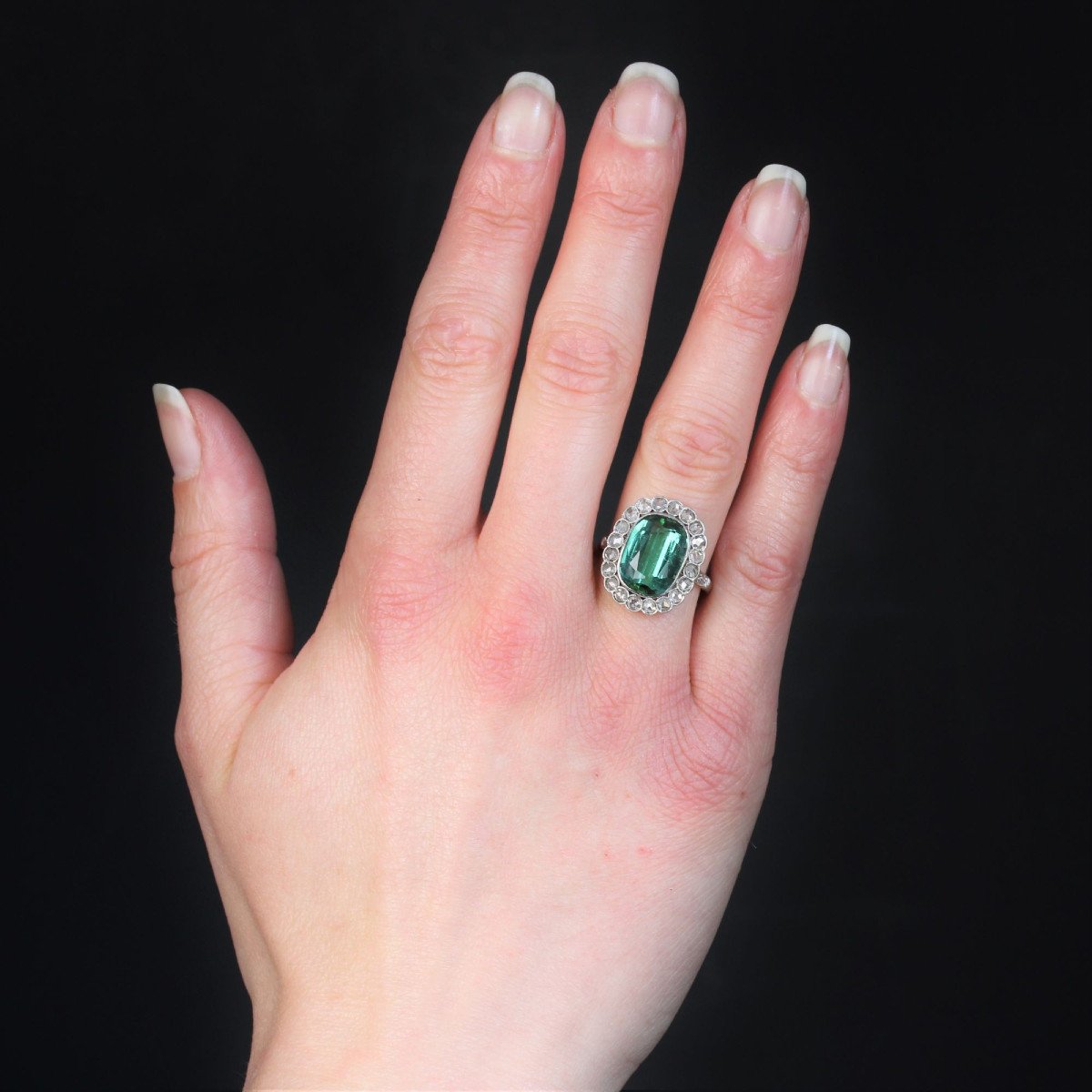 Bague Marguerite Tourmaline Et Diamants-photo-2